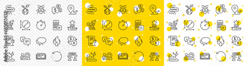 Outline Winner podium, Intestine and Software bug line icons pack for web with Recovery data, Education, Difficult stress line icon. Currency exchange, Phone app, Flammable fuel pictogram icon. Vector