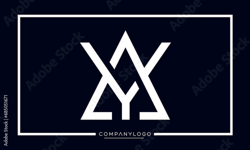 Alphabet letters AY or YA logo monogram