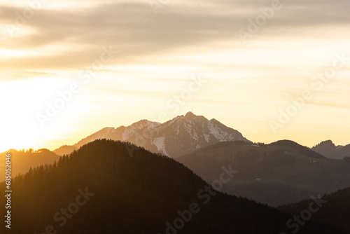 Abendrot im Gebirge