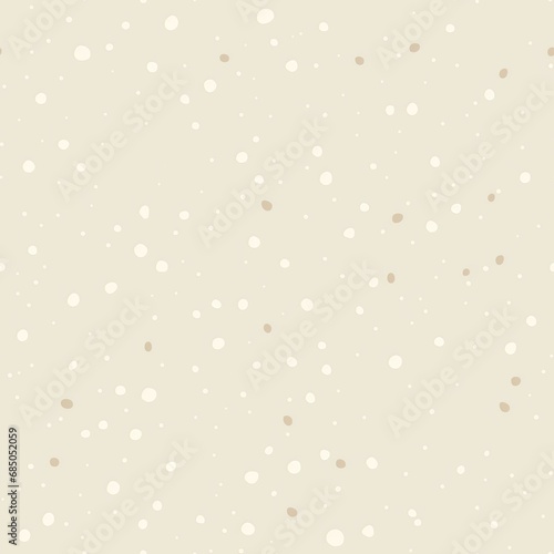 Tiny Black Dots on Beige Background Minimalistic Seamless Pattern