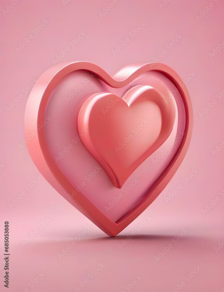 pink heart on a white background