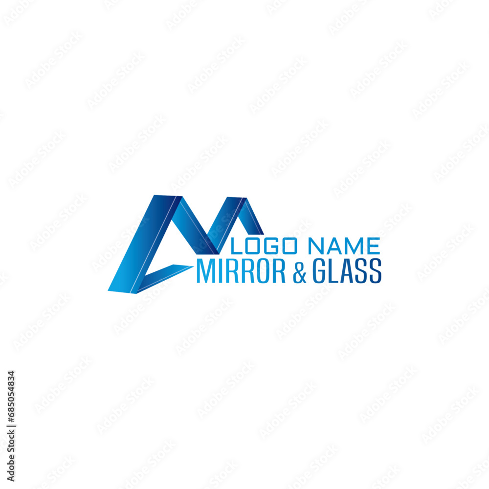 3D mirror icon logo design for glass and mirror compnay 3D mirror icon logo design for glass and mirror compnay