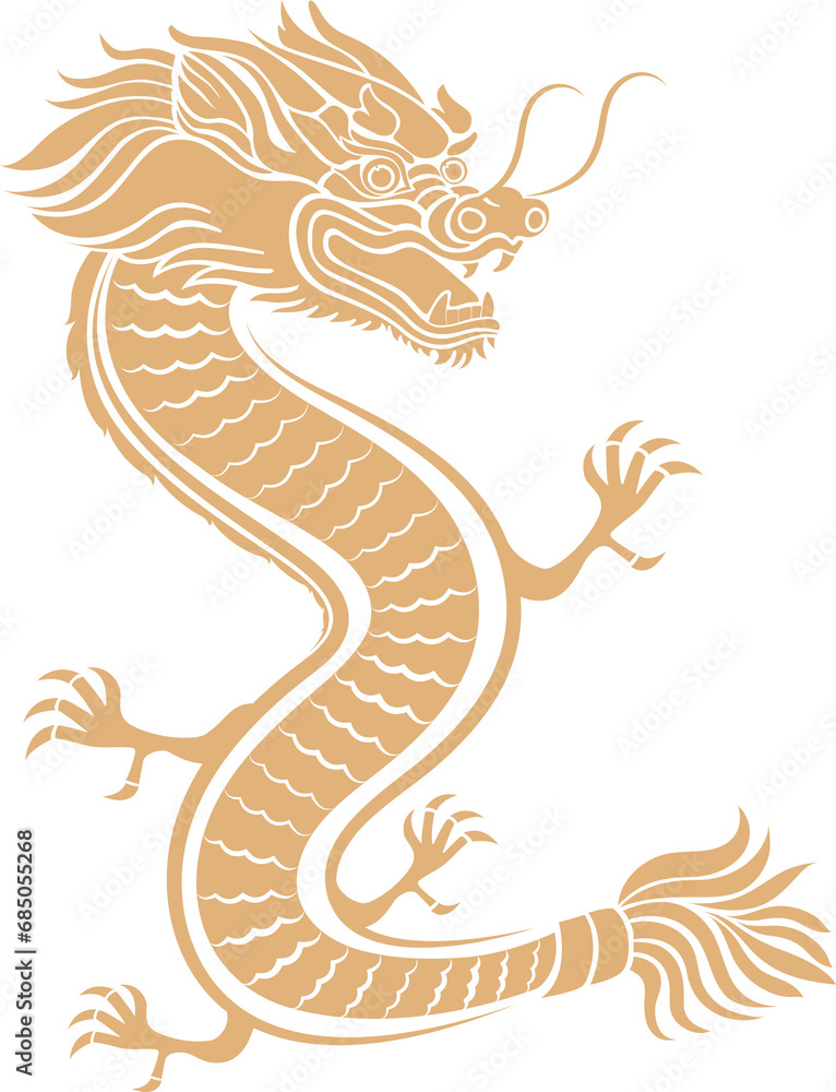 Fototapeta premium Dragon flat design Chinese new year decoration