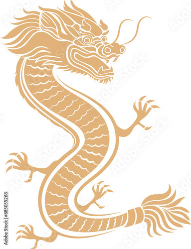 Dragon flat design Chinese new year decoration