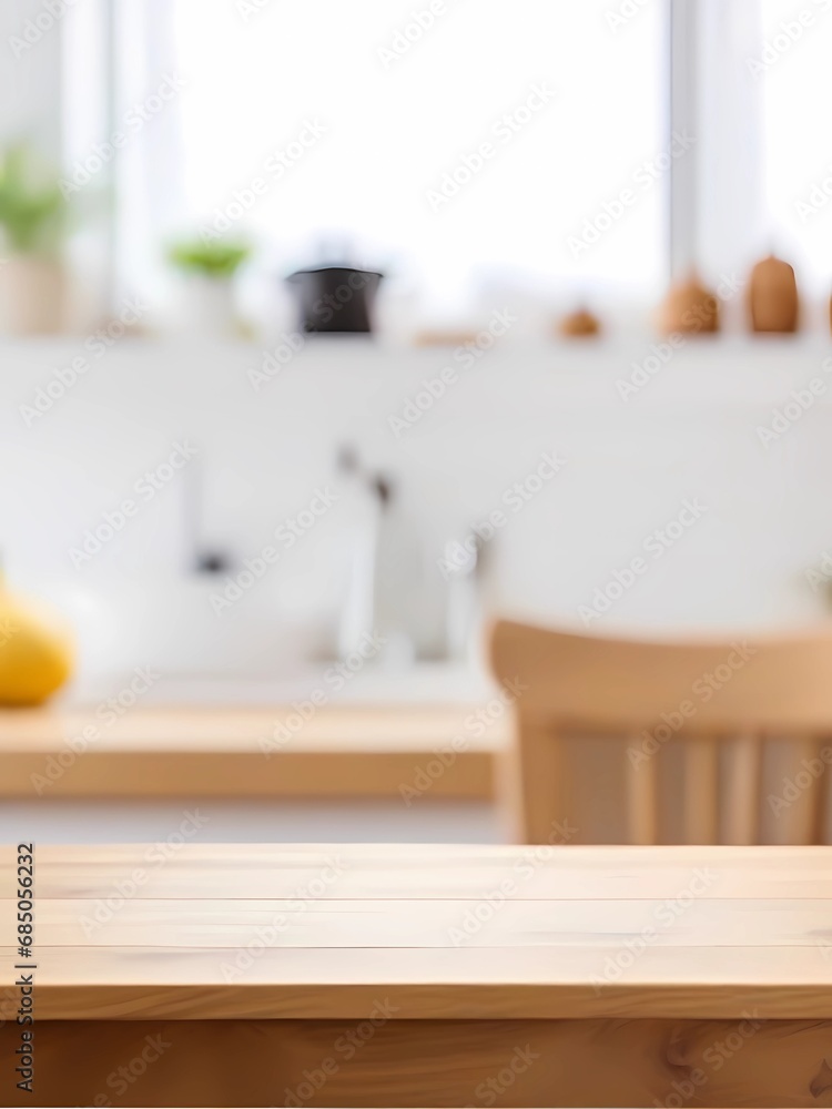Wooden table on blurred kitchen bench background. Empty wooden table and blurred kitchen background
Wooden table on blurred kitchen bench background. Empty wooden table and blurred kitchen background