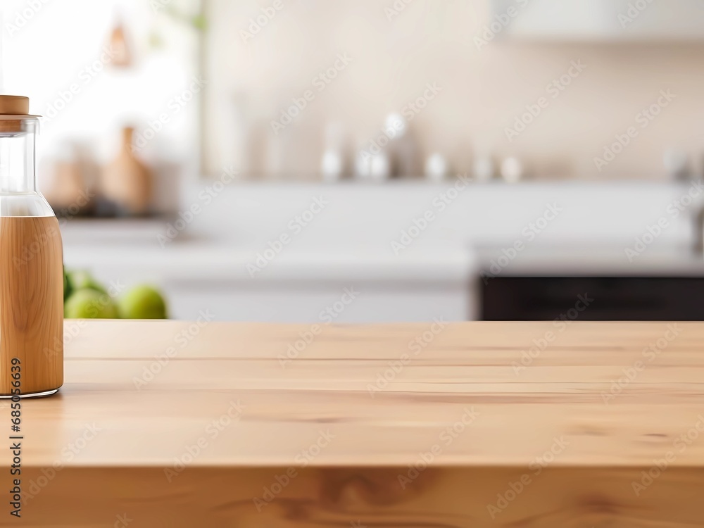 Wooden table on blurred kitchen bench background. Empty wooden table and blurred kitchen background
Wooden table on blurred kitchen bench background. Empty wooden table and blurred kitchen background