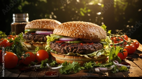 Closeup Home Made Burgers On Wooden , Background Images , Hd Wallpapers, Background Image