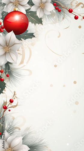 Christmas greeting card template, xmas greetings in advent in winter design, x-mas decoration | Generative AI