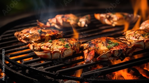 tasty crab seafood food grilled illustration cuisine ocean, delicacy butter, claws legs tasty crab seafood food grilled photo