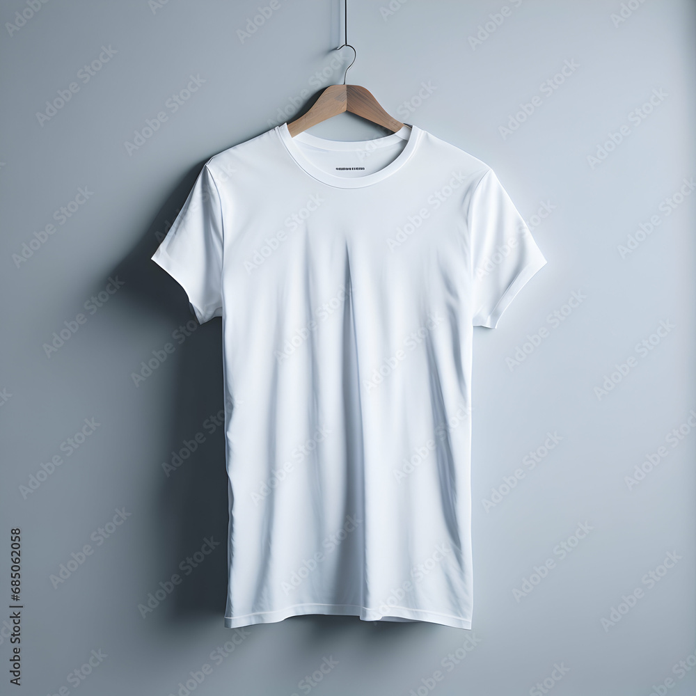 white t shirt mockup image with minimal wall in background white t shirt mockup image with minimal wall in background