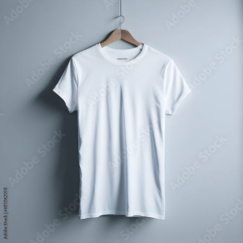 white t shirt mockup image with minimal wall in background