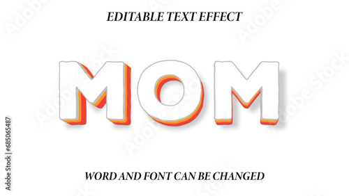 mom editable text effect. text effect vector illustration