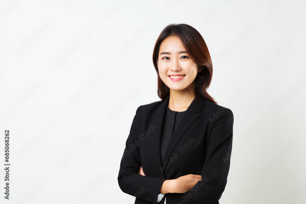 Portrait of Asian young businesswoman on plain background Portrait of Asian young businesswoman on plain background