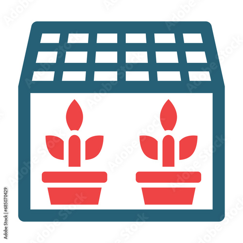 Greenhouse Glyph Two Color Icon Design