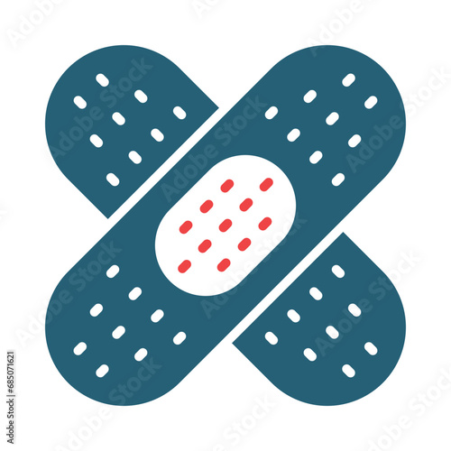 Wound Care Glyph Two Color Icon Design