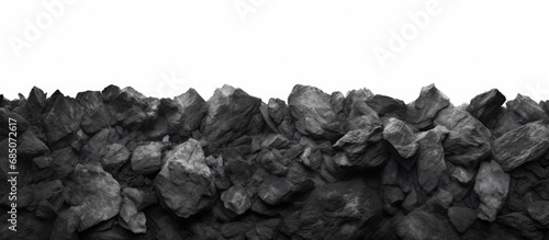 High resolution isolated charcoal or coal carbon texture on white background copy space image © vxnaghiyev
