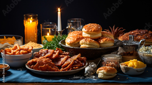 A delicious and festive hanukkah table