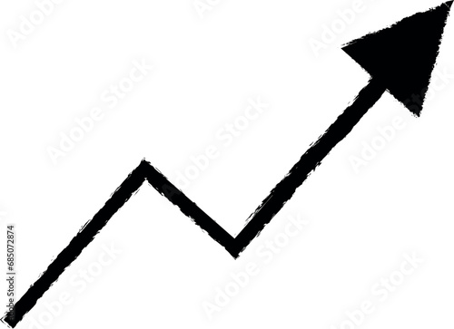 chart arrow vector icon in grunge style