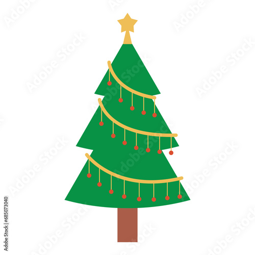 Christmas tree decoration illustration