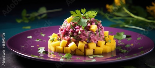 Gourmet tuna salad with man...