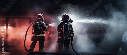 Firefighters utilizing an i...