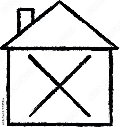 house demolition vector icon in grunge style