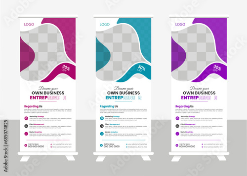 Corporate Business Roll up banner stand template design.
