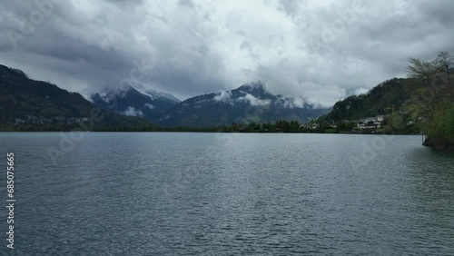 Switzerland Drone footage, Alps, Lake, Mountain View