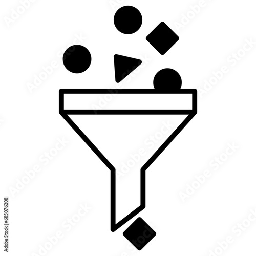 Filter information solid glyph icon illustration