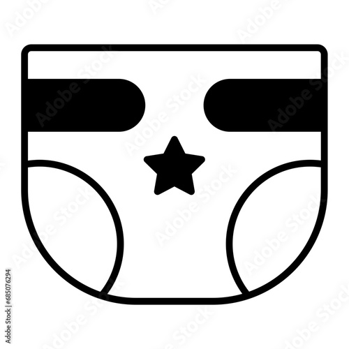 Diaper solid glyph icon illustration photo