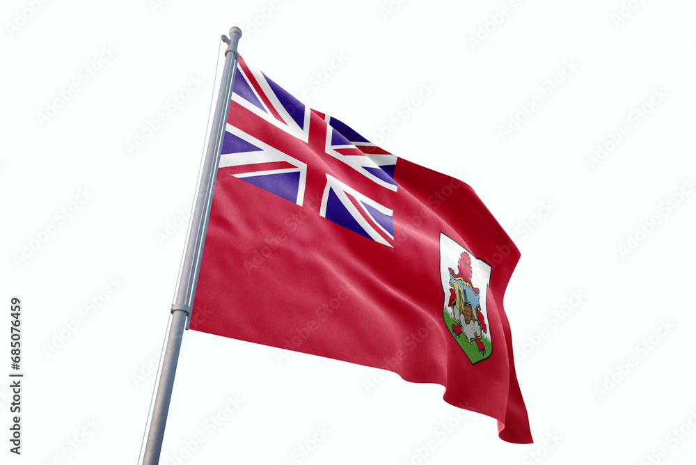 Fototapeta premium Bermuda flag waving isolated on white background
