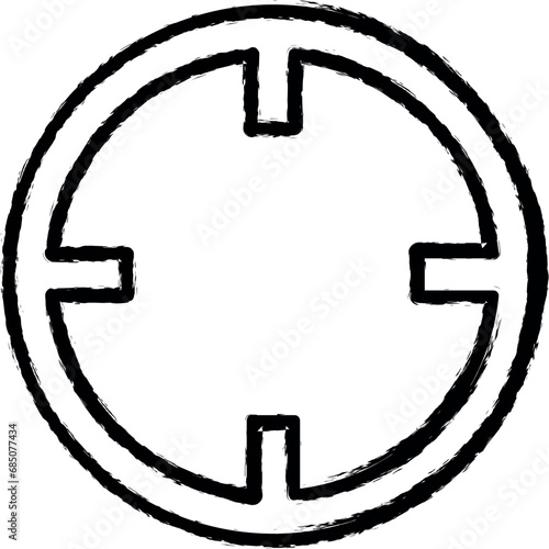 crosshairs sign vector icon in grunge style