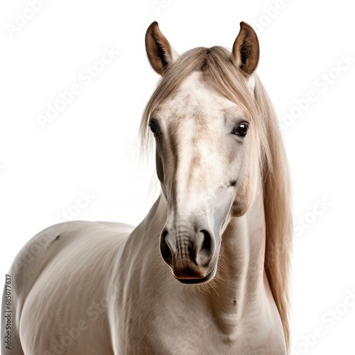 Beautiful horse on white background, isolated, professional animal photo