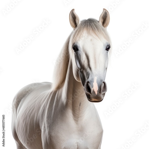 Beautiful horse on white background, isolated, professional animal photo