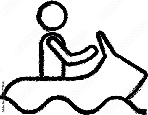 jet skiing sign vector icon in grunge style