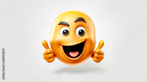 3D rendering Victory emoji on white isolated background photo