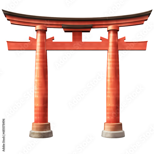 Traditional Japanese door isolated on transparent background