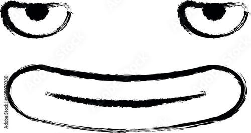 mockery face vector icon in grunge style