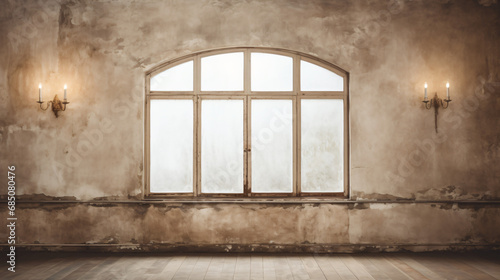 Vintage blank window inside room