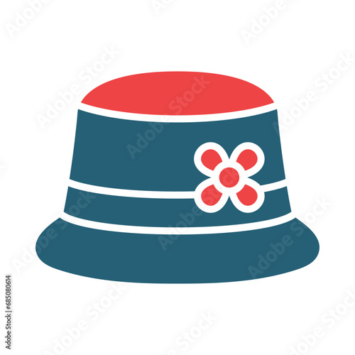 Fascinator Glyph Two Color Icon Design