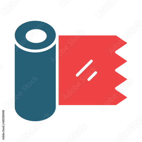 Plastic Wrap Glyph Two Color Icon Design