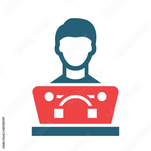 Graphic Designer Glyph Two Color Icon Design