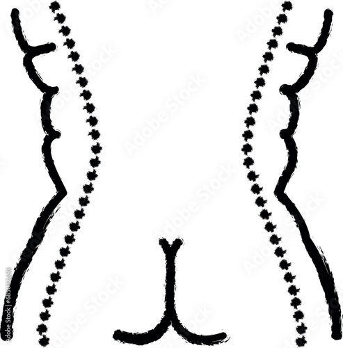 Liposuction, woman body vector icon in grunge style