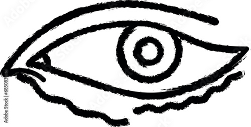 Eye wrinkle, woman eye vector icon in grunge style