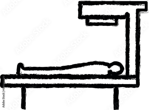 patient bed, apparatuses vector icon in grunge style photo