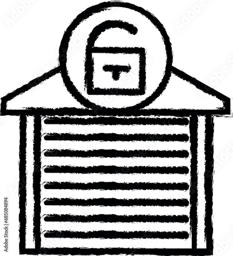 open garage sign vector icon in grunge style