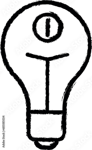 bulb sign vector icon in grunge style