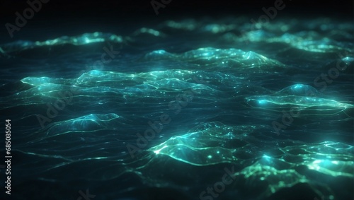 nighttime magic: a glowing blue sea 