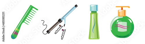 Female Grooming Object and Beauty Accessory Vector Set