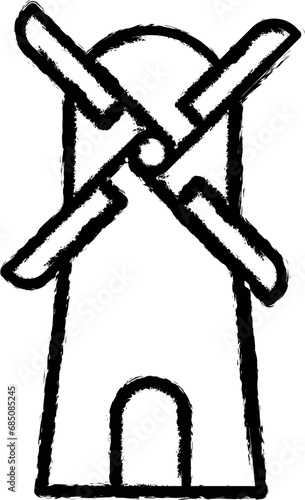 mill vector icon in grunge style